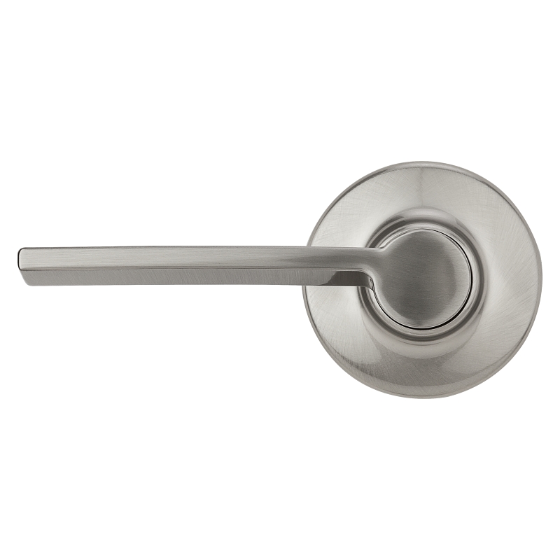 Kwikset 200LRL 15 CP V1 Passage Lever, Satin Nickel, Residential, Zinc, Reversible Hand, 3 Grade, 1-7/8 in Projection