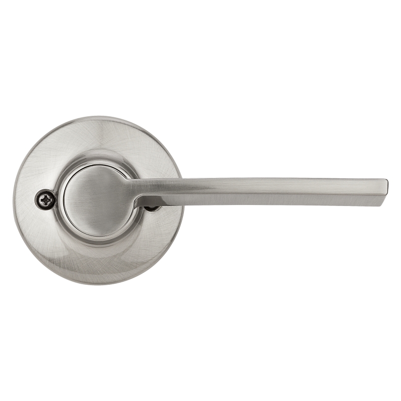 Kwikset 200LRL 15 CP V1 Passage Lever, Satin Nickel, Residential, Zinc, Reversible Hand, 3 Grade, 1-7/8 in Projection