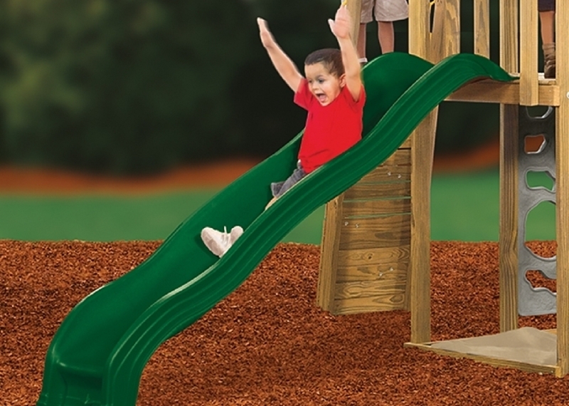 Playstar PS 8824 Scoop Wave Slide, Polyethylene, Green, For: 48 in Play Deck
