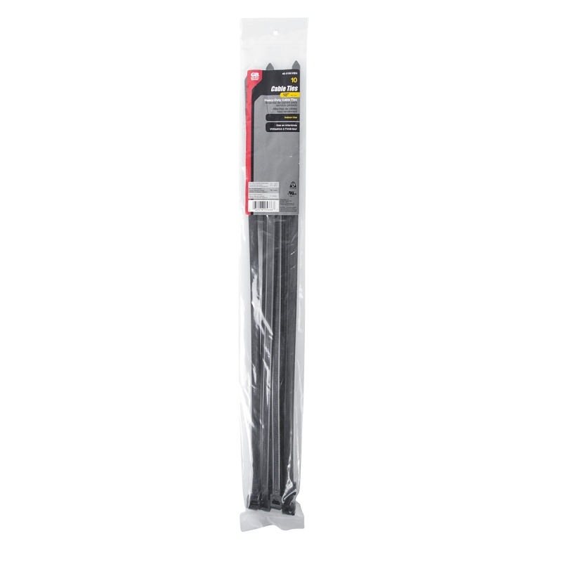 Gardner Bender 45-518UVBN Cable Tie, 6/6 Nylon, Black, 18 in L, 10/PK