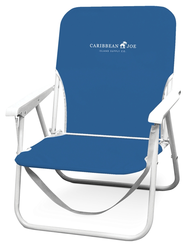 Caribbean Joe CJ-7720 Beach Chair, 22 in W, 16-1/2 in D, 25.2 in H, Steel Frame, Polyester Seat