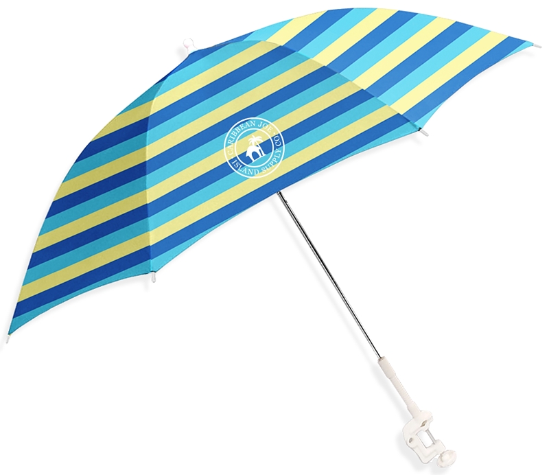 Caribbean Joe CJ-48 Beach Umbrella, 48 in L Canopy, Steel Frame, Polyester Fabric, Blue Fabric