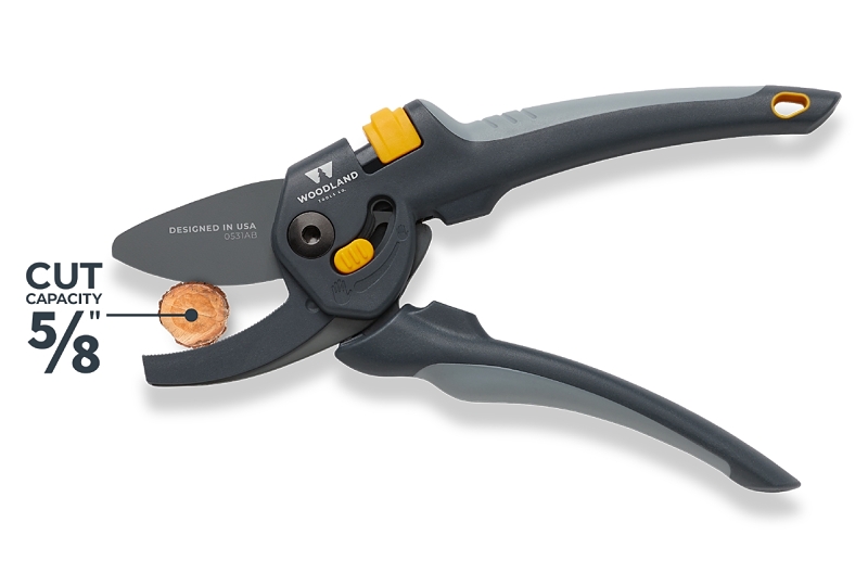 Woodland Tools Co 05-2004-100 Heavy-Duty Pruner, 5/8 in Cutting Capacity, HCS Blade, Anvil Blade, 8.1 in OAL