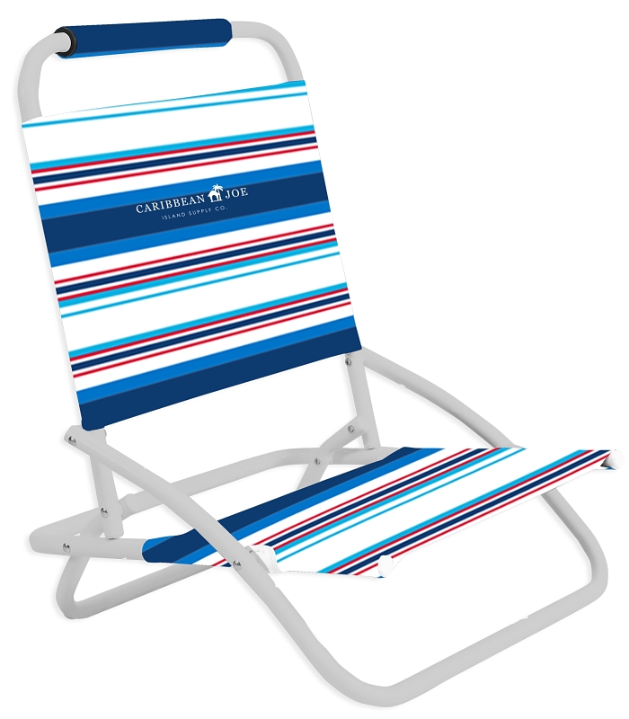 Caribbean Joe CJ-7710 Beach Chair, 20.47 in W, 18.11 in D, 24 in H, Steel Frame, Polyester Seat
