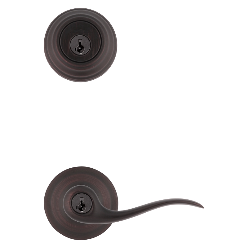 Kwikset Signature Series 991TNL 11P Combination Lockset, Lever Handle, Tustin Design, Venetian Bronze, 2 Grade, Zinc