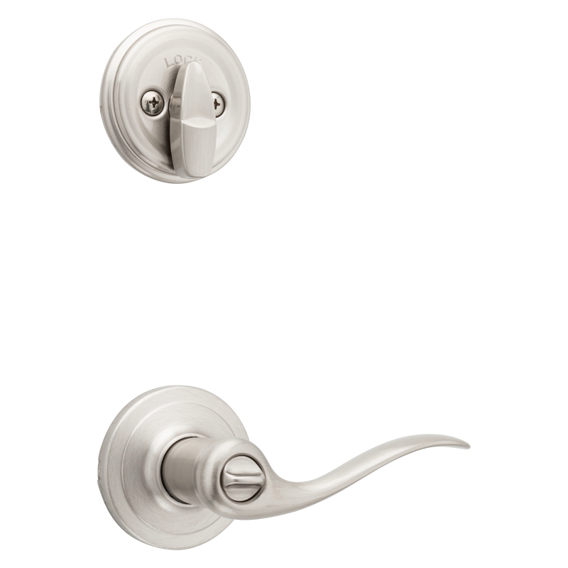 Kwikset Signature Series 991TNL 15 Combination Lockset, Lever Handle, Tustin Design, Satin Nickel, 2 Grade, Zinc