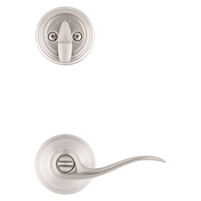 Kwikset Signature Series 991TNL 15 Combination Lockset, Lever Handle, Tustin Design, Satin Nickel, 2 Grade, Zinc