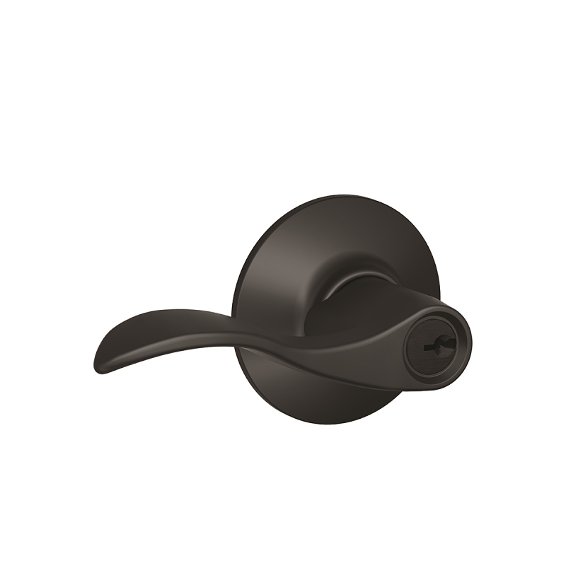 Schlage Accent Series F51A ACC 622 Entry Lever, Mechanical Lock, Matte Black, Metal, Residential, 2 Grade