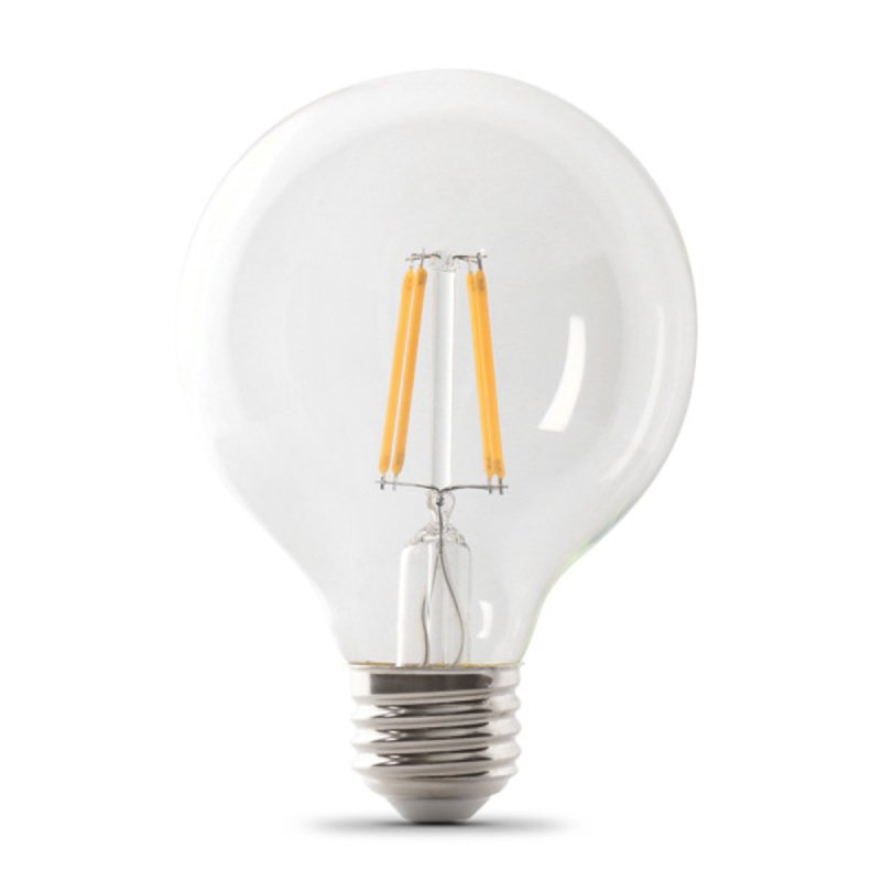 Feit Electric G2540/930CA/FIL/3 LED Light Bulb, G25 Lamp, 40 W Equivalent, E26 Medium Lamp Base, Dimmable, Clear