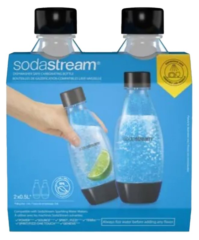 Sodastream 1748261010 Carbonator Bottle, 0.5 L Capacity, Plastic, White