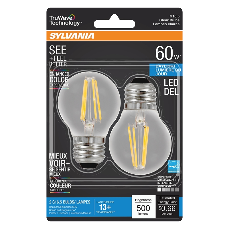 BULB LED G16.5 DAYLGHT CLR 60W