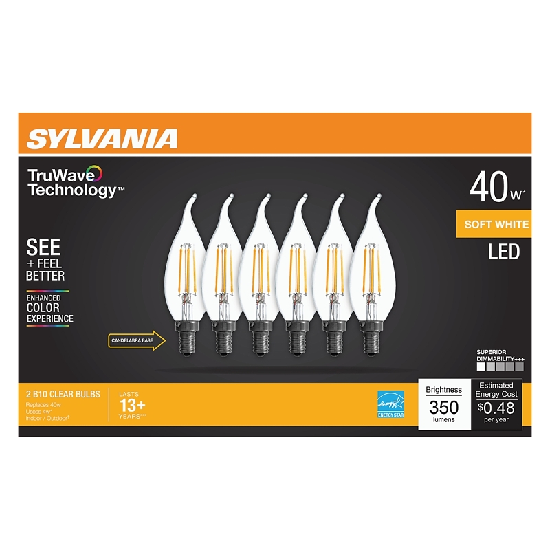BULB LED B10 SFT WHITE CLR 40W