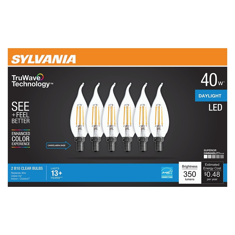 BULB LED B10 DAYLIGHT CLR 40W