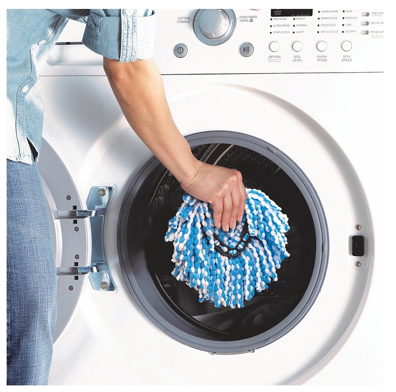 O-Cedar EasyWring RinseClean 172092 Spin Mop Refill, Microfiber, Blue/White