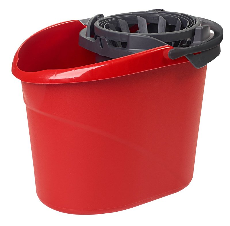 O-Cedar 164196 Bucket, 2.5 gal, Oval, Plastic Bucket/Pail, Red
