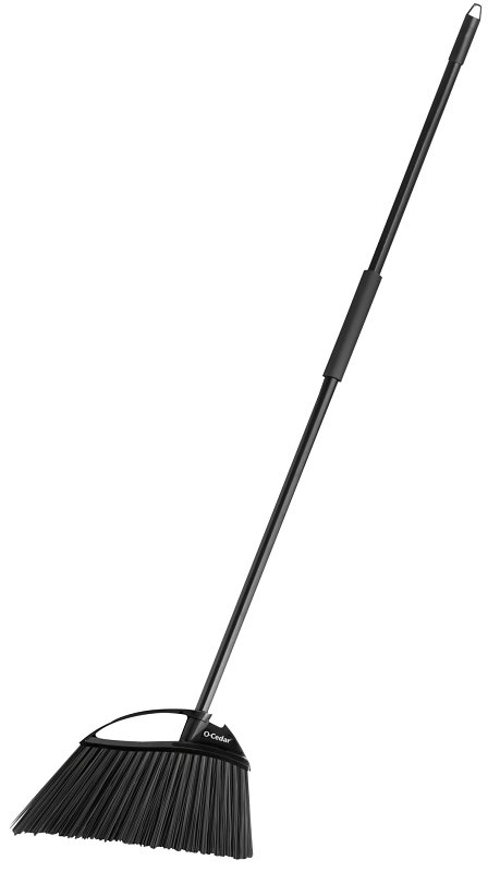 O-Cedar 168215 Angle Broom, 12-1/2 in Sweep Face, Plastic Bristle, Steel Handle