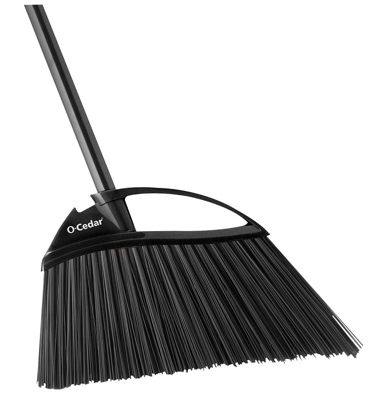 O-Cedar 168215 Angle Broom, 12-1/2 in Sweep Face, Plastic Bristle, Steel Handle