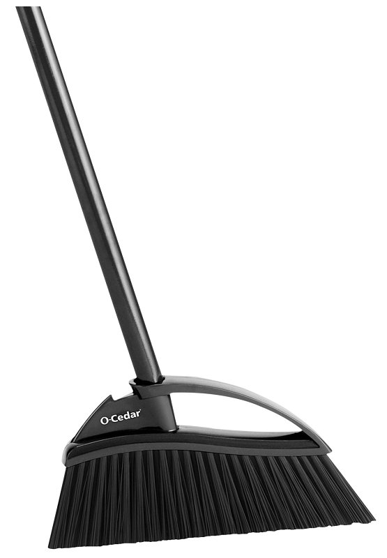 O-Cedar PowerCorner 168217 Outdoor All-Terrain Broom, 12 in Sweep Face, Plastic Bristle, 54 in L, Steel Handle