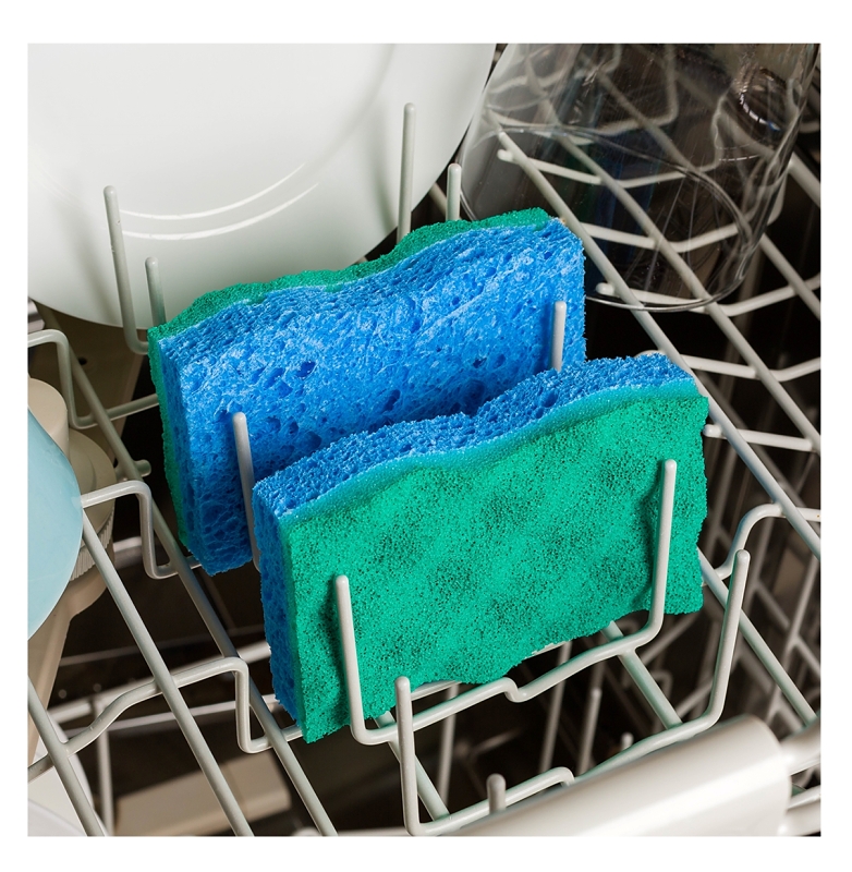 O-Cedar 169431 Medium-Duty Scrubber Sponge, 4-1/4 in L, 2.63 in W, Blue/Green