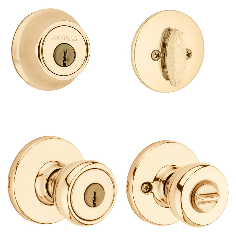 Kwikset 690T 3RCLRCSK6BX Combination Lockset, Turn Button Interior Handle, Left, Right, Knob Handle, Tylo Design
