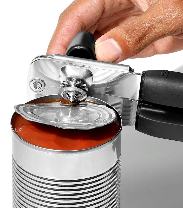 Good Grips 28081V3 Can Opener, 7 in L x 2 in W x 3 in H Dimensions, Comfort-Grip Handle, Stainless Steel, Black