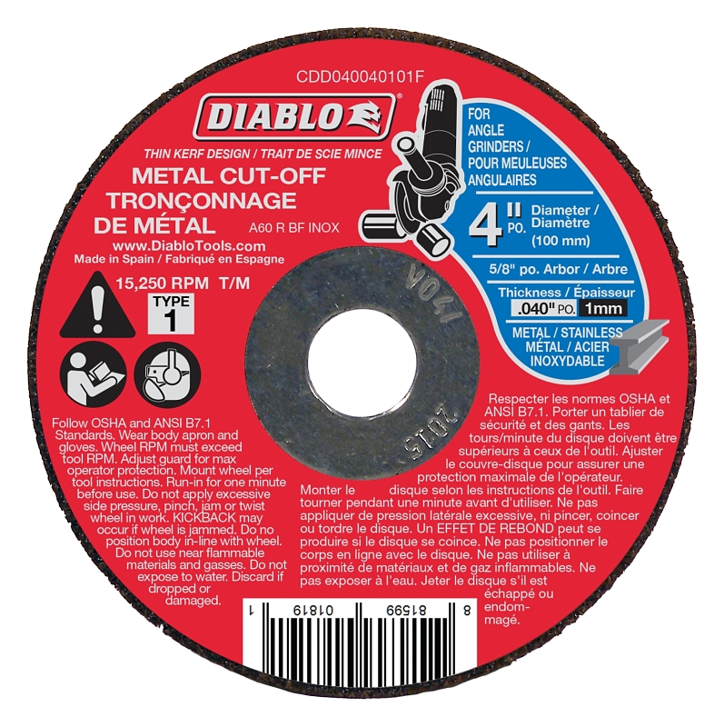 DISC CUT-OFF MTL 4X.040X5/8IN