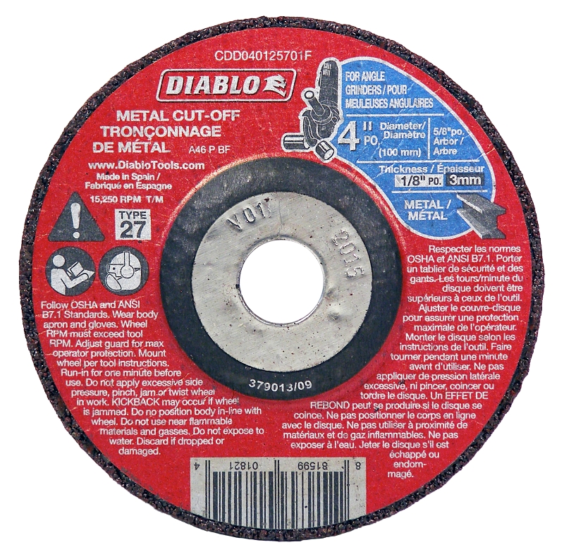 DISC CUT-OFF METAL 4X1/8X5/8IN