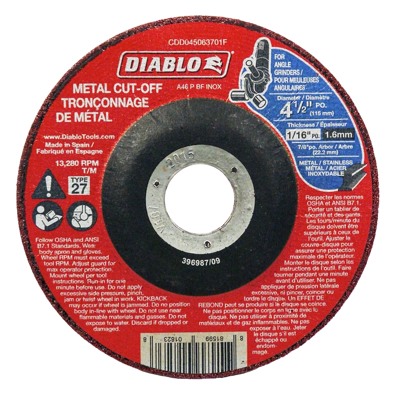 DISC CT-OFF MTL 4-1/2X1/16X7/8