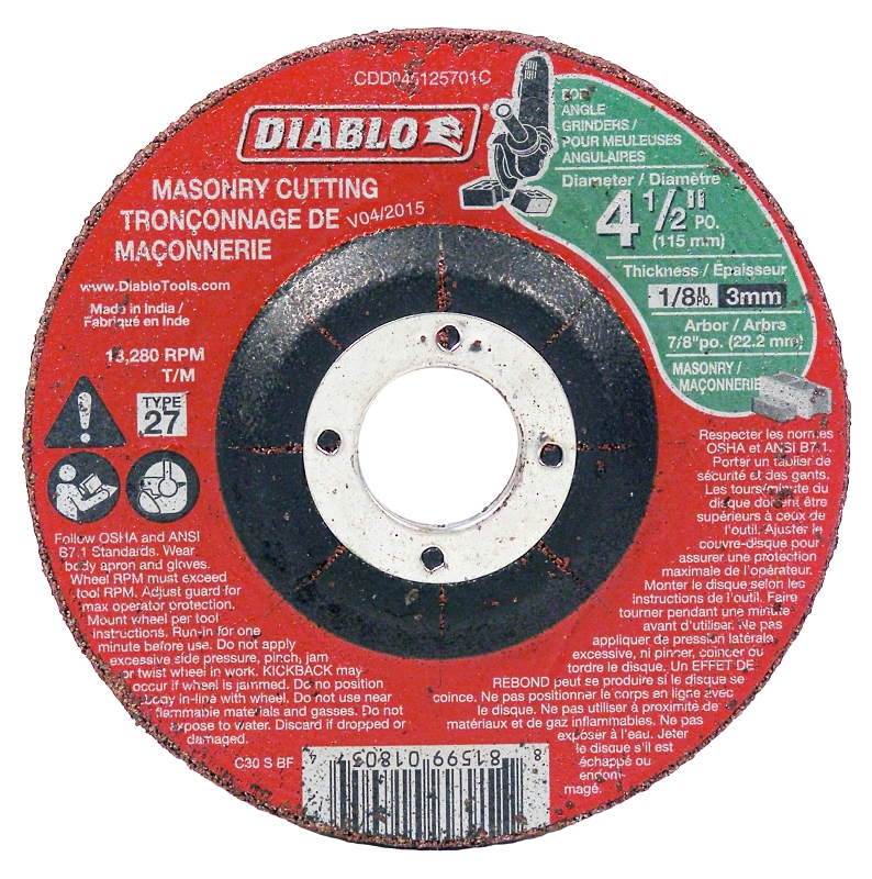 DISC CT-OF MSNRY 4-1/2X1/8X7/8
