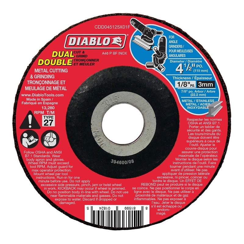 DISC CUT-OFF MTL 4-1/2X1/8X7/8