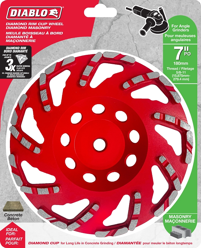 WHEEL CUP DIAMOND F/MSNRY 7IN