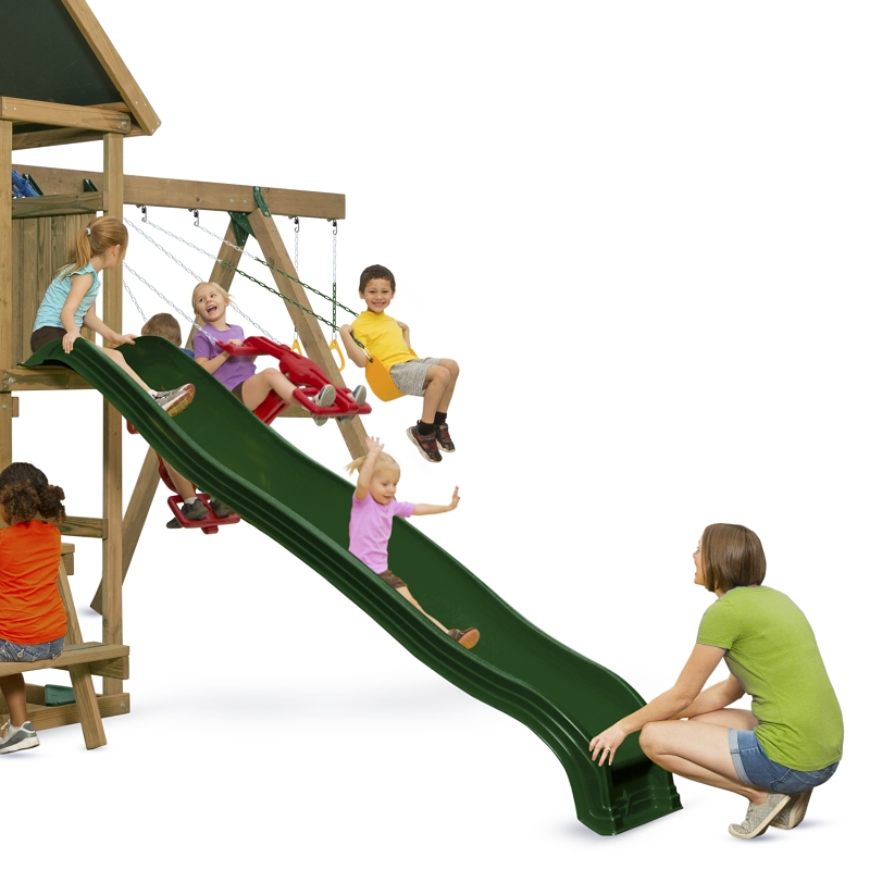 Playstar PS 8826 Giant Scoop Wave Slide, 8 ft L Slide, Open Slide, Straight Slide, HDPE, Green