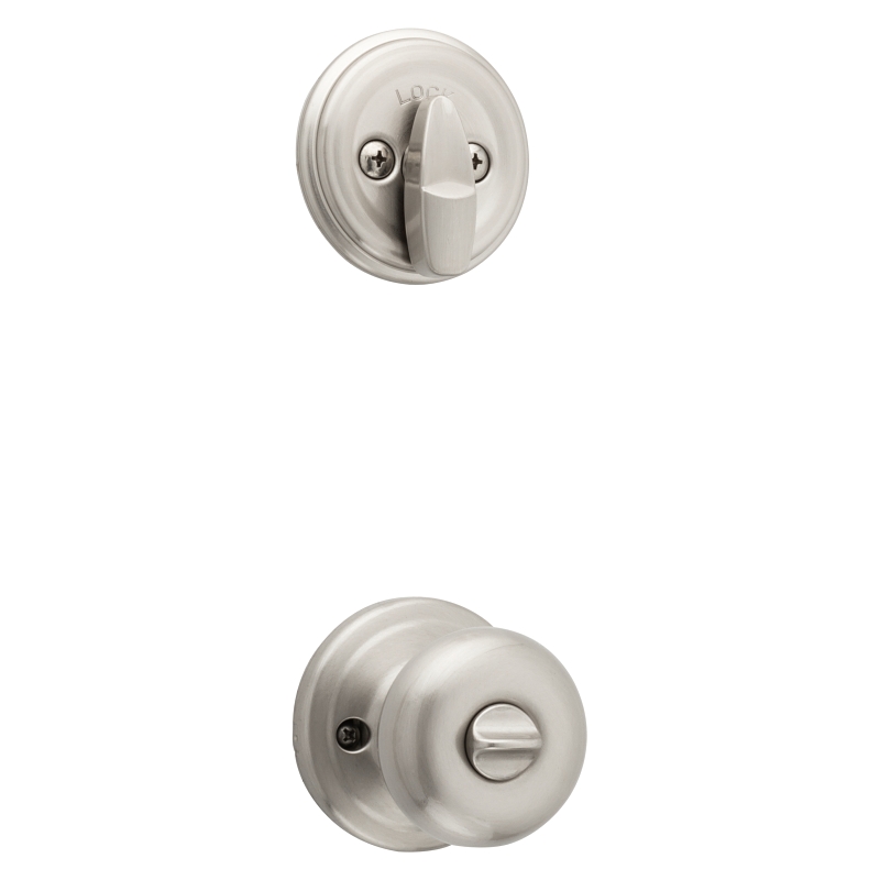Kwikset Signature Series 991J 15 SMTCP Combination Lockset, Knob Handle, Juno Design, Satin Nickel, 2 Grade