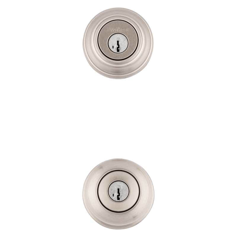 Kwikset Signature Series 991J 15 SMTCP Combination Lockset, Knob Handle, Juno Design, Satin Nickel, 2 Grade