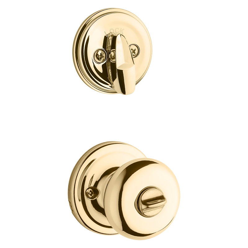 Kwikset Signature Series 991J 3 SMTCP Combination Lockset, Knob Handle, Juno Design, Polished Brass, 2 Grade