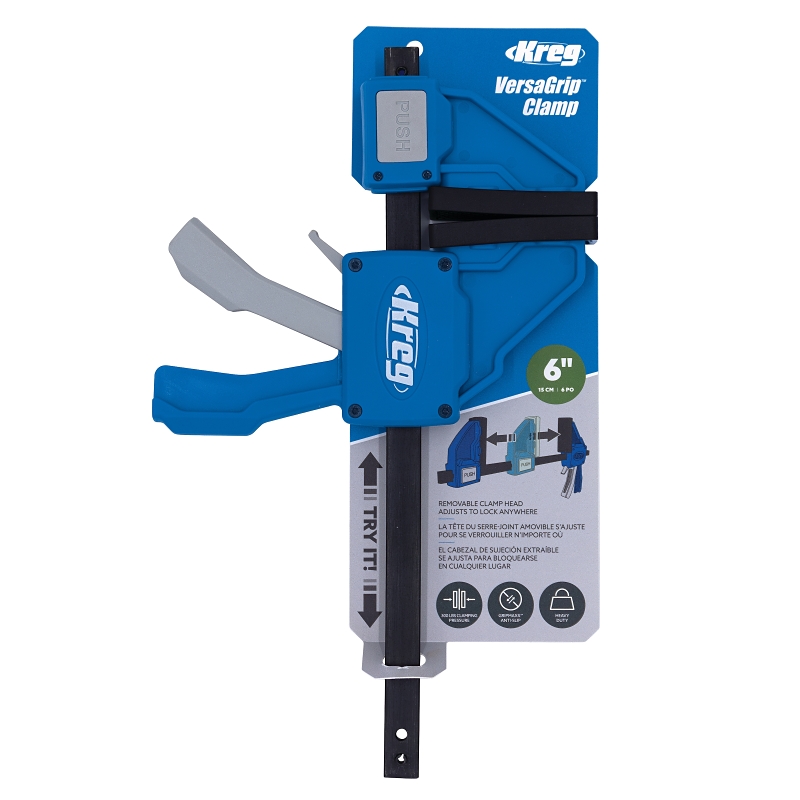 Kreg VersaGrip KVGC6 Bar Clamp, 300 lb, Plastic Body