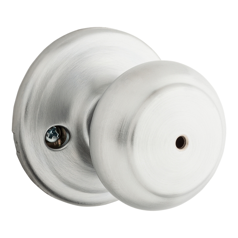 Weiser Troy Series 9GA3310-006 Privacy Door Knob, 2-1/16 in Dia Knob, Satin Chrome