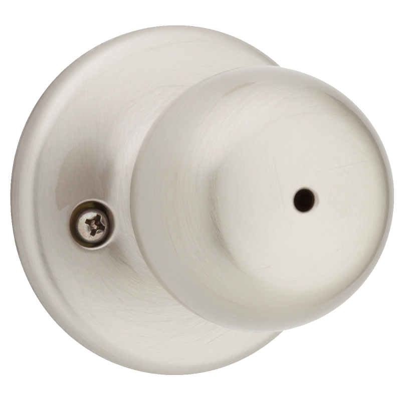 Weiser Fairfax Series 9GAC3310-028 Privacy Door Knob, 1-15/16 in Dia Knob, Satin Nickel