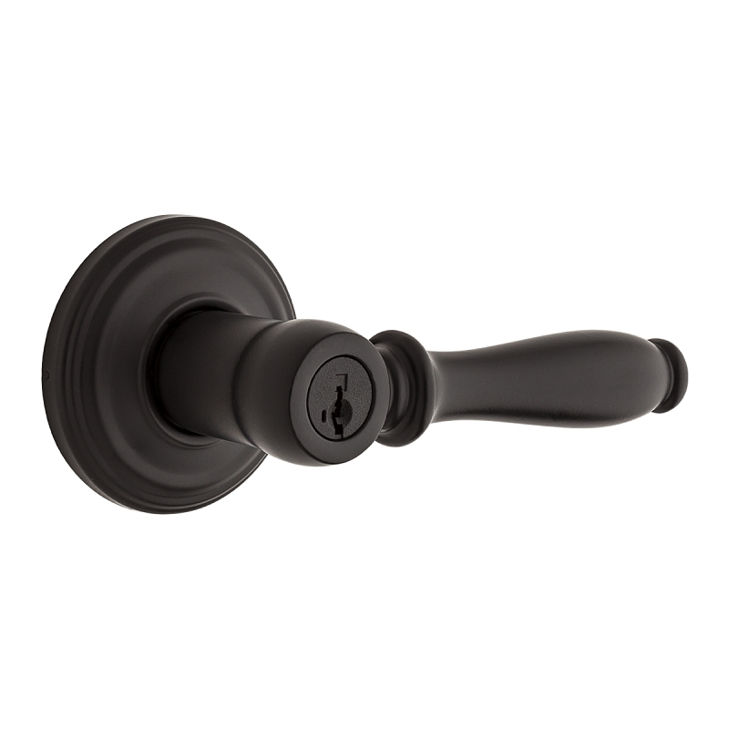 Weiser Collections Series 9GLA5350-089 Entry Door Lock, Lever Handle, Matte Black, KW Keyway, Residential, 2 Grade