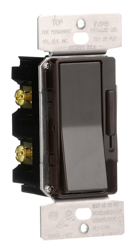 Eaton AL, DUL06P DUL06P-C7-KB-L Decorator Dimmer, 120 VAC, 600 W, CFL, Halogen, Incandescent, LED Lamp, 3-Way