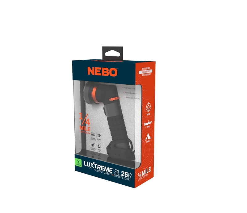 Nebo Luxtreme NEB-SPT-1004 Spotlight with Integrated COB, LED Lamp, 500 Lumens, Aluminum/Rubber Fixture