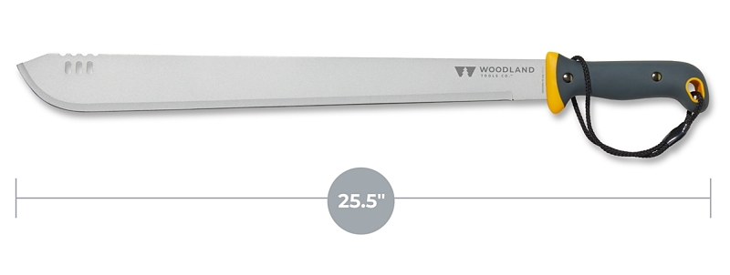 Woodland Tools Co 11-8001-100 Machete, 25-1/2 in OAL, HCS Blade, Long, Straight Blade