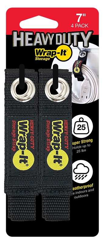 Wrap-It Storage 104-10BX Storage Strap, 1.9 in Dia, 1 in W, 7 in L, Polypropylene, 25 lb Working Load