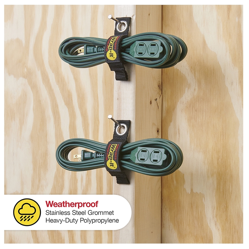 Wrap-It Storage 104-10BX Storage Strap, 1.9 in Dia, 1 in W, 7 in L, Polypropylene, 25 lb Working Load