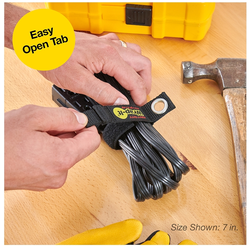 Wrap-It Storage 104-10BX Storage Strap, 1.9 in Dia, 1 in W, 7 in L, Polypropylene, 25 lb Working Load