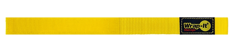 Wrap-It Storage 100-BS-12YE Cable Wrap, 1 in W, 12 in L, Polypropylene, Yellow, Hook and Loop Adhesive