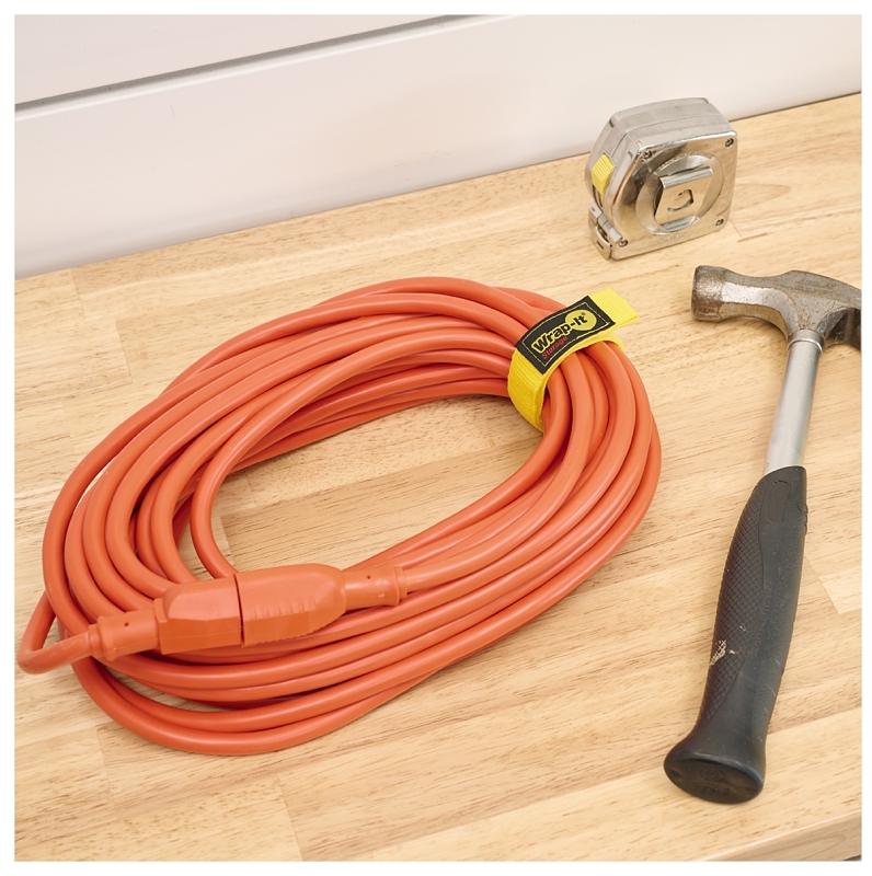 Wrap-It Storage 103-BS-12YE Cord and Rope Organizer, 1 in W, 12 in L, Polypropylene, Yellow