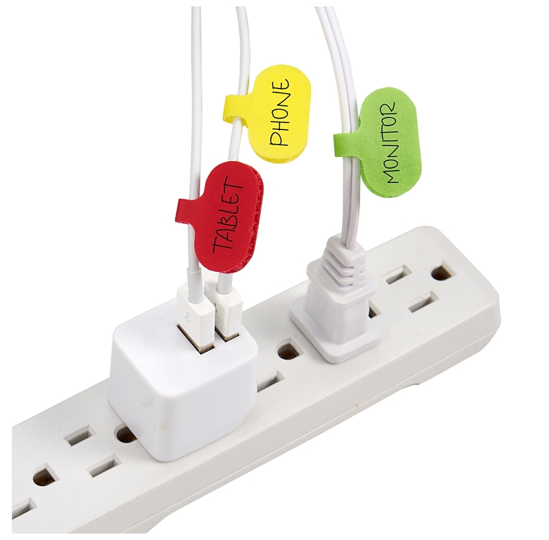 Wrap-It Storage 412-CL-V-MC Small Cable Label, 1.2 in L, 0.63 in W, Nylon, Hook and Loop Attachment
