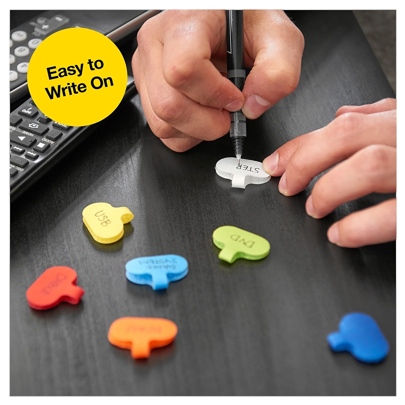 Wrap-It Storage 412-CL-V-MC Small Cable Label, 1.2 in L, 0.63 in W, Nylon, Hook and Loop Attachment