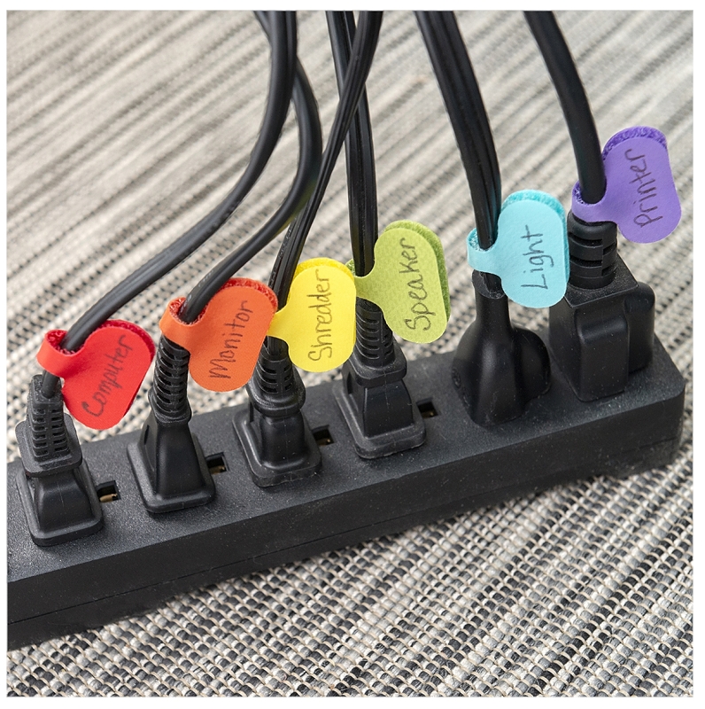 Wrap-It Storage 412-CL-V-MC Small Cable Label, 1.2 in L, 0.63 in W, Nylon, Hook and Loop Attachment